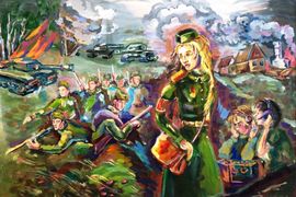 Колосова Виктория, 15 лет, Хрупкость не мешает отваге, б., гуашь, ДШИ №1, г. Надым