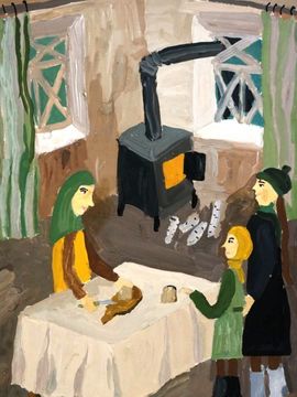 Кузькина Ирина, 11 лет, В блокадном Ленинграде, б., гуашь, ДХШ, Брянская обл., г. Новозыбков