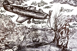 Мазко Елизавета, 14 лет, В бою, б., гелевая ручка, ДХШ, Ивановская обл., г. Шуя