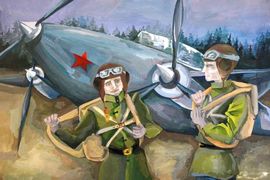 Матвеева Варвара, 15 лет, Перед вылетом, б., гуашь, ДХШ, Ивановская обл., г. Шуя