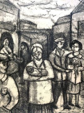 Мендель Анастасия, 16 лет, Мирное счастье, б., монотипия, ДШИ, г. Невинномысск