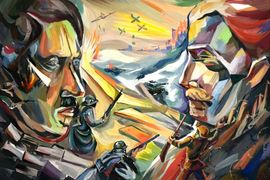 Носко София, 15 лет, Противостояние, б., гуашь, ДШИ №1, г. Надым