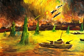 Сагитова Диана, 13 лет, Битва на Волге, б., гуашь, ЦДТ, Волгоградская обл., п. Линёво