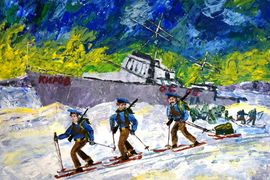 Тропина Юлия, 14 лет, Десант по первому снегу, б., гуашь, ДШИ №2, Архангельская обл., г. Северодвинск