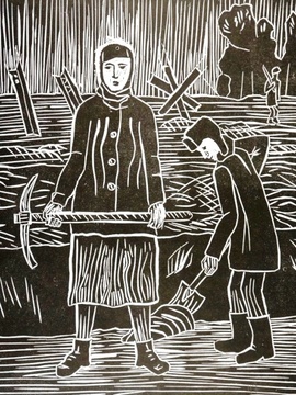 Федорова Виктория, 13 лет, Последний рубеж, линогравюра, ДХШ, г. Изобильный
