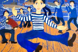 Юсупова Яна, 9 лет, Эх, яблочко!, тон. б., гуашь, г. Казань