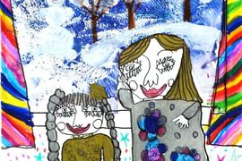 Шептуховская Устинья, 6 лет, «А из нашего окна», б., смеш. тех., преп. Седова И.Г.