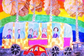  Пугачев Тимофей, 7 лет, «Мы едем, едем в далёкие края!», б., смеш. тех., преп. Илларионова Л.Б.