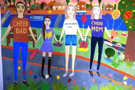 Пыжьянова Вика, 13 лет, «О себе и о мире», б., гуашь, преп. Скорова А.Н.