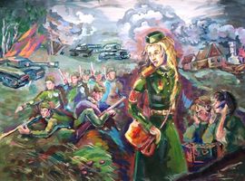 Колосова Виктория, 15 лет, Хрупкость не мешает отваге, б., гуашь, ДШИ №1, г. Надым, ЯНАО