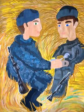 Куребегова Бигимага, 11 лет, Солдаты, б., гуашь, ДХШ, г. Каспийск, Дагестан