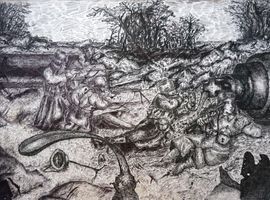 Левшова Софья, 13 лет, На фронте, б., гел. ручка, ХШ им. В.А. Серова, г. Тверь