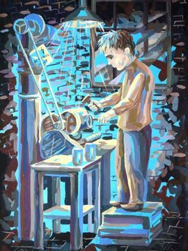Магомедова Мариян, 15 лет, Всё для фронта, тон.б., гуашь, ДХШ, г. Каспийск, Дагестан