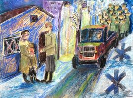 Найден Анастасия, 12 лет, Прощание славянки, б., пастель, ДШИ, с. Лузино, Омский р-он, Омская обл.