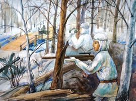 Приходько Наталья, 13 лет, Разведчики, б., акварель, ДХШ ст-цы Крыловской, Крыловский р-он, Краснодарский край