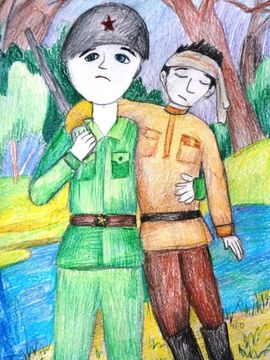 Смирнов Артем, 10 лет, Держись друг, б., смеш. техника, ДХШ №1 им.Н.П. Шлеина, г. Кострома