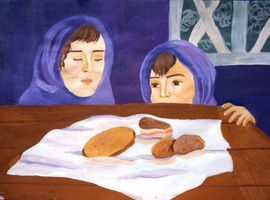 Сухенко Анна, 13 лет, Блокадный хлеб, б., гуашь, ДХШ ст-цы Крыловской, Крыловский р-он, Краснодарский край