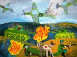 Решетняк Василиса, Фронтовая история, гуашь, 10лет, МОУ СШ № 40