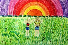 Воробьёва Оля, 10 лет, б., цвет. карандаш