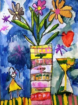 Ульянова Маша, 5 лет, Натюрморт, б., акварель