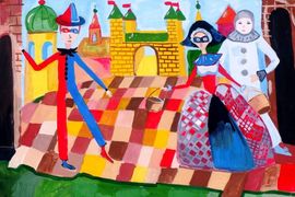 Самарина Ульяна, Уличный театр, б., гуашь
