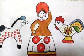 Конюхова Варвара, 9 лет,  Дымковская игрушка, Нижегородская обл., п.Пильна