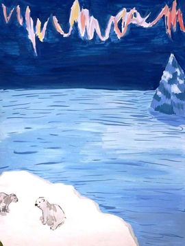 Бардина Алёна, 13 лет, Северное сияние, б., гуашь, ВОДХГ, г. Волгоград