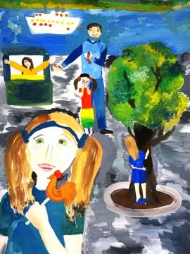Козловцева Мария, 11 лет, Дорога к победе, б., гуашь, ВОДХГ, г. Волгоград