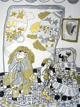 Лелекова Анастасия, 6 лет, Я и мама вяжем, б., смеш. тех., ВОДХГ, г. Волгоград