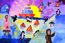 Маслова София, 10 лет, На Севере, б., гуашь, ВОДХГ, г. Волгоград