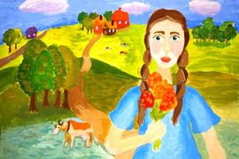 Ольховикова Алиса, 12 лет, Летний день, б., гуашь, ВОДХГ, г. Волгоград