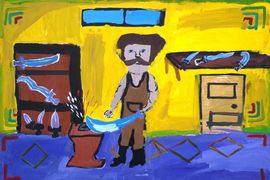 Сисаури Влад, 11 лет, Точильная мастерская, б., гуашь, ВОДХГ, г. Волгоград