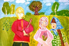 Словохотов Дмитрий, 12 лет, Русь моя, б., гуашь, ВОДХГ, г. Волгоград