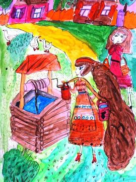 Черкашина Елизавета, 8 лет, По воду, б., смеш. тех., ВОДХГ, г. Волгоград