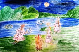 На Ивана на, Купала красна девица гадала. Гагина Василина, 9 лет. Нижегородская обл., р.п.Пильна