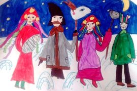 Рагузина Елизавета, 8 лет, Коляда, маркеры (толстые и тонкие), г Волгоград