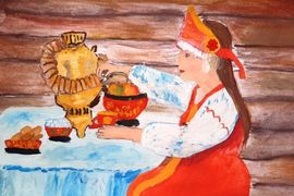 Самовар - друг семейного очага, лекарство прозябшего путника. Конюхова Варвара, 9 лет. Нижегородская обл., п.Пильна