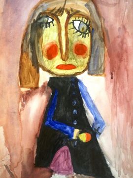 Самойленко Екатерина, 6 лет, Девочка с яблоком, б., акварель, Волгоград