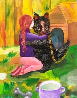Разживина Юлия, 9 лет, Лучший друг, б., гуашь, г. Волжский