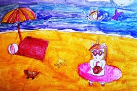 Рюмина Жанна, 8 лет, Волшебные каникулы, б., акварель