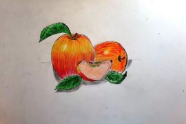 Саканян Милена, 8 лет, Яблочки, б., цветные карандаши