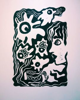 Ульяна Савенкова, "Лето", линогравюра