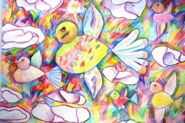 Ахмерова София, 10 лет, Первый полёт, б., пастельн.кар., Кузьмич.худож.класс, ГШИ