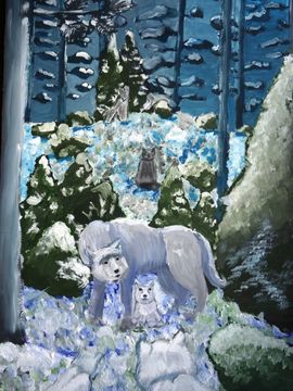 Васильева Татьяна, 14 лет, Знакомство, б., гуашь, Кузьмич.худож.класс, ГШИ