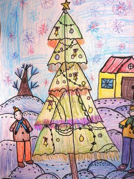 Щетинина Анна, 7 лет, Новый год, б.,смеш.техн., ВОДХГ, Волгоград