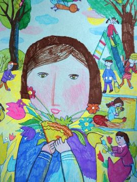 Юрченко Ксения, 10 лет, Моя мама - воспитатель, б., смеш.техн., Кузьмич.худож.класс, ГШИ