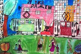 Азовцева Елизавета, 8 лет, Остановка трамвая, б., смеш.техн., ВОДХГ, Волгоград