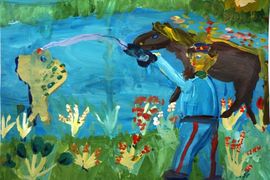 Дьяков Евгений, 8 лет, Удачный клёв, б., гуашь, СДШИ, Серафимович
