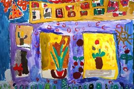 Лотко Милана, 5 лет, Цветы на окне, б., смеш.тех., ВОДХГ, Волгоград