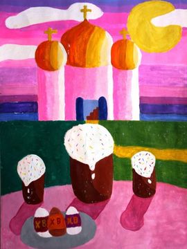 Малышева Арина, 12 лет, Пасха, б., смеш.техн., СДШИ, Серафимович